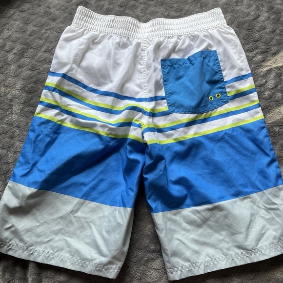 Crazy 8 Blue And Green Striped Swim Trunks With Lining XL 14 - Picture 4 of 7